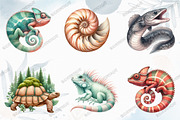 Watercolor Reptile Clipart Bundle, a Graphic by designcity5 (Thumbnail 2 of 5)