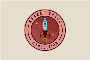 rocket space ship emblem logo vector, a Branding & Logo Template by zyxroun shop