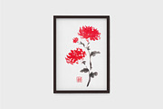 Royal pair sumi-e ink painting, an Illustration by Quetzal Art (Thumbnail 2 of 5)