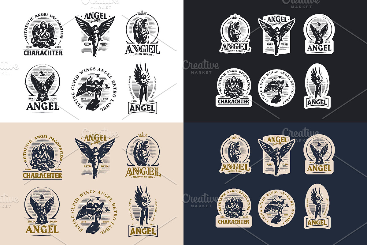 A set of vintage emblems, an Illustration by Masterlevsha (Photo 2 of 2)
