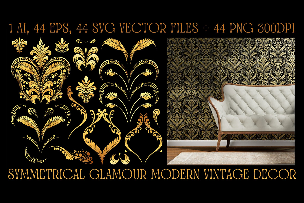 Gold Vintage Glamour Flourishes, an Object Graphic by ilonitta (Photo 4 of 7)