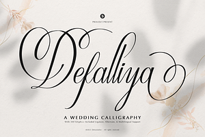 Defalliya | Wedding Calligraphy, a Script Font by Denustudios