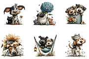 Whimsical Dog Cat Flower Clipart, a Seasonal Illustration by CreationArt (Thumbnail 3 of 5)
