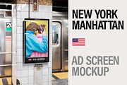 Screen Mockup in New York Subway, an Advertising Mockup by Brandacle Mockups (Thumbnail 2 of 8)