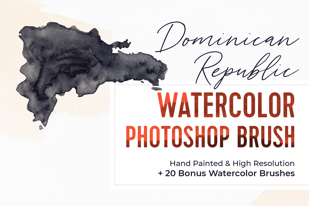 Dominican Republic Watercolor Brush, a Brush Add-On by Fernwel Creative (Photo 1 of 4)