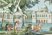 Mughal Garden Wallpaper Mural, a Decorative Illustration by Mughal Wallpaper (Thumbnail 5 of 5)