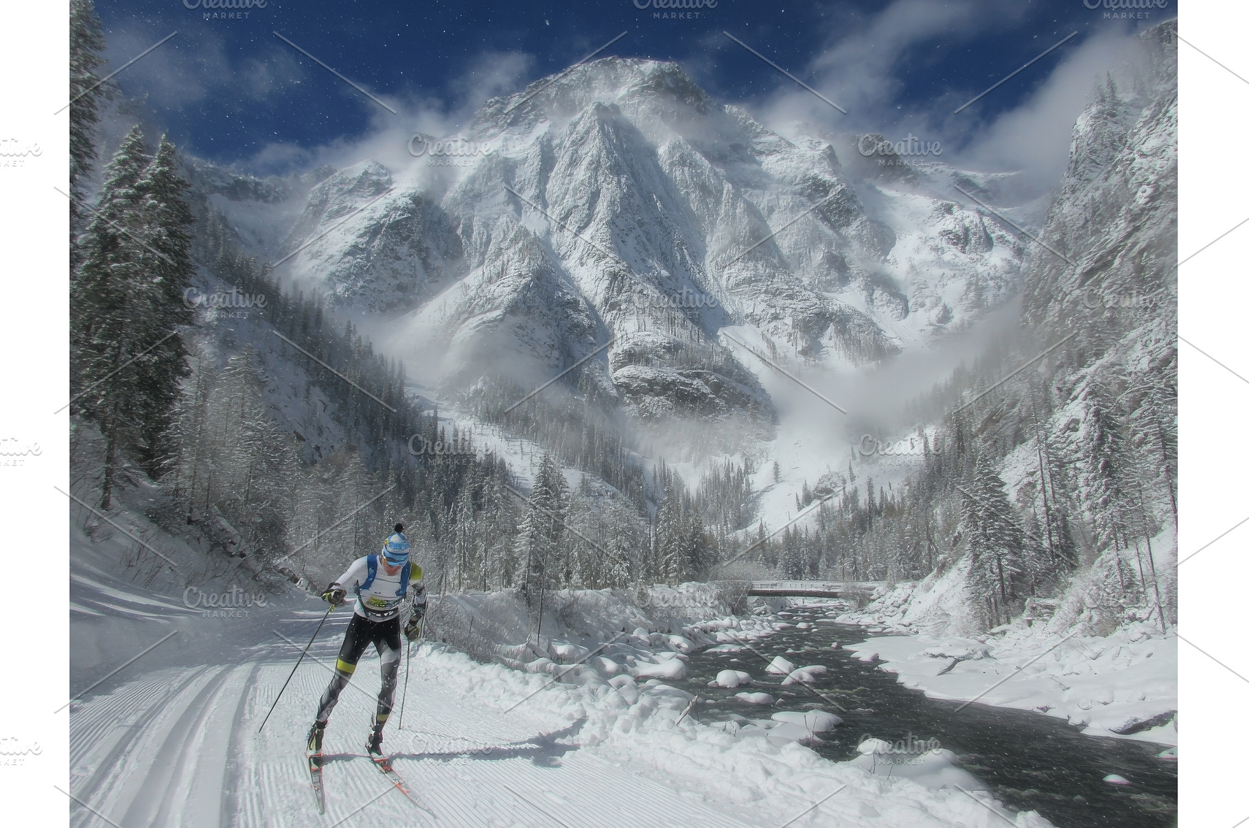 A ski mountaineer is en route to, a Sports & Recreation Photo by ZinetroN