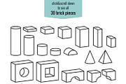 Line style toy building towers, an Education Illustration by Primula`s shop (Thumbnail 3 of 3)