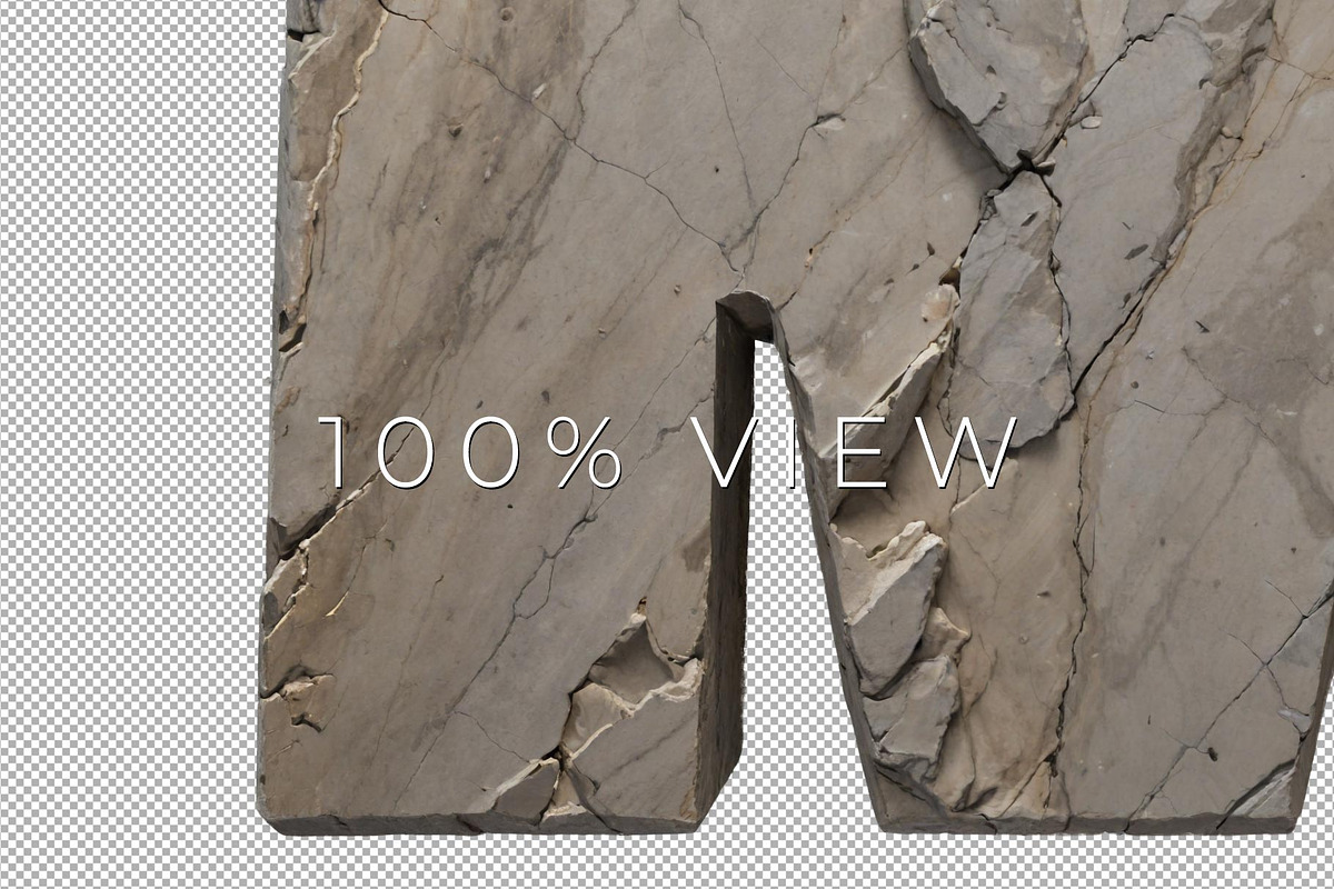 Carved Stone 3D Letters Set, an Object Graphic by Kotulsky Mockups (Photo 6 of 6)