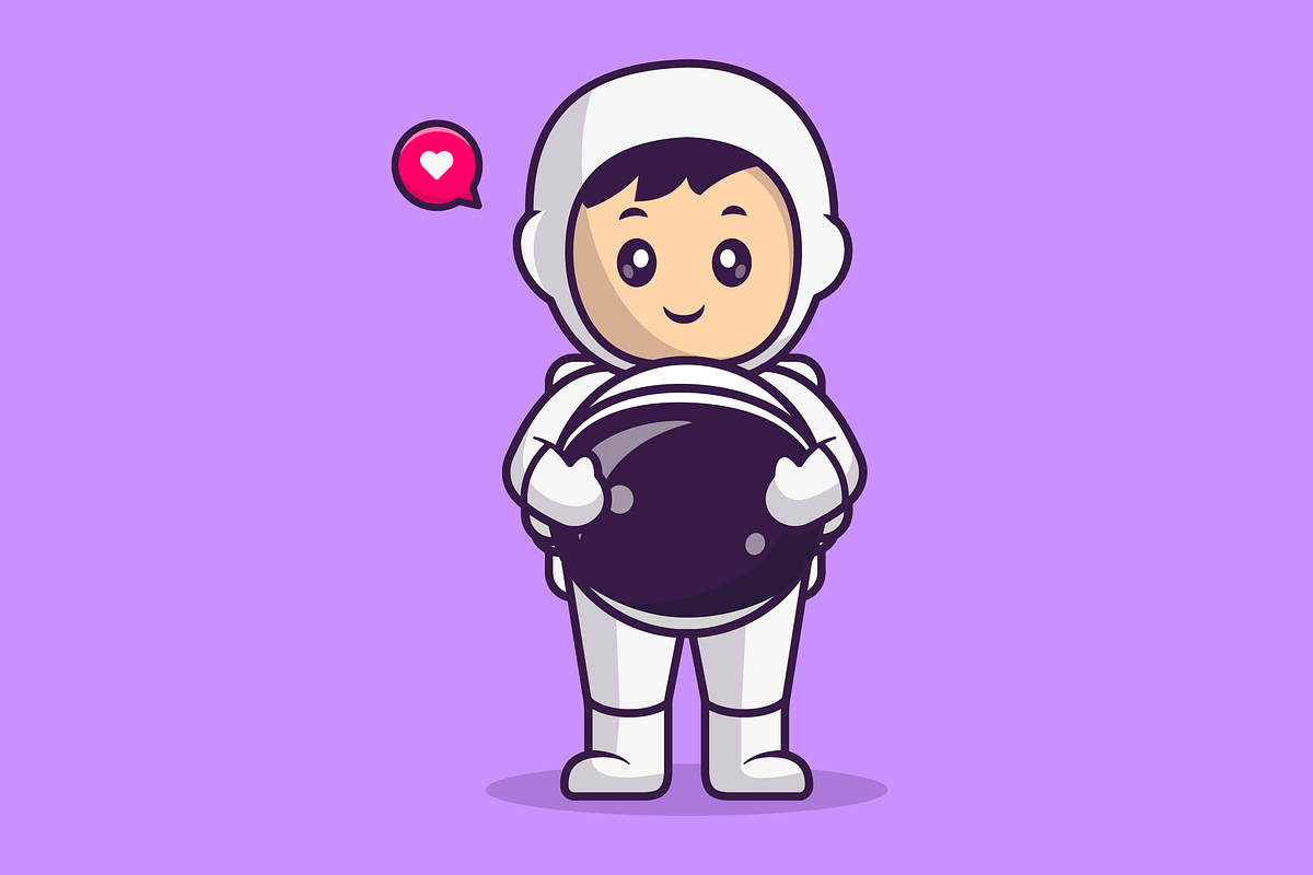 Cute Astronaut Take Off Helmet, an Animal Illustration by Catalyst Labs