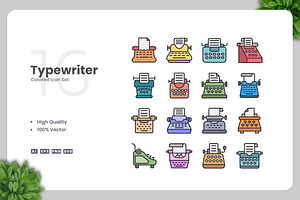 Typewriter Colored Icons, an Icon by Upnowgraphic