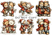 Cute Winter Bear Couple Clipart, an Illustration by Craft Nest (Thumbnail 5 of 9)