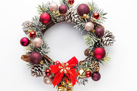 Decorative festive Christmas wreath, a Holiday Photo by Olena Rudo