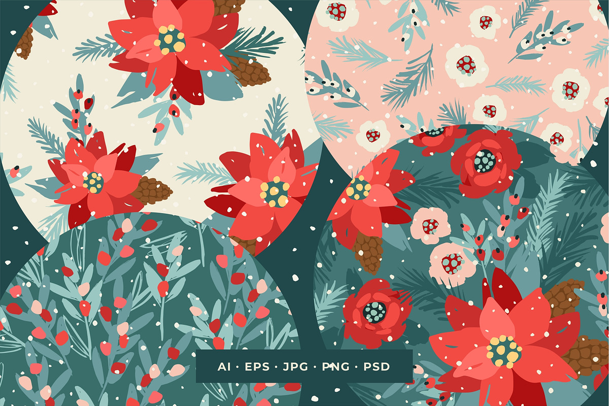 Merry Christmas. Seamless patterns, a Pattern Graphic by Nadia Grapes (Photo 2 of 7)