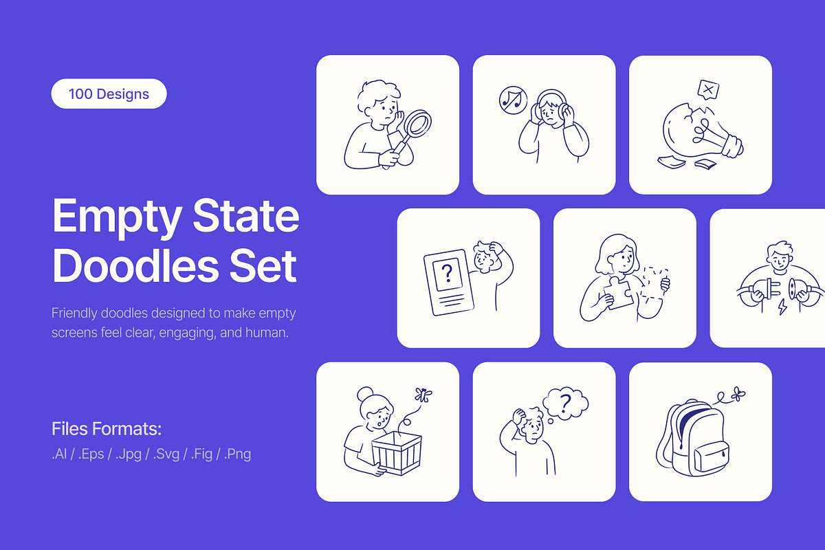 Empty States Hand-Drawn Doodles, an Outline Icon by Vectors Market (Photo 1 of 9)