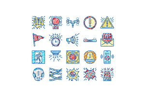 alert attention signal caution icons, an Object Illustration by pikepicture