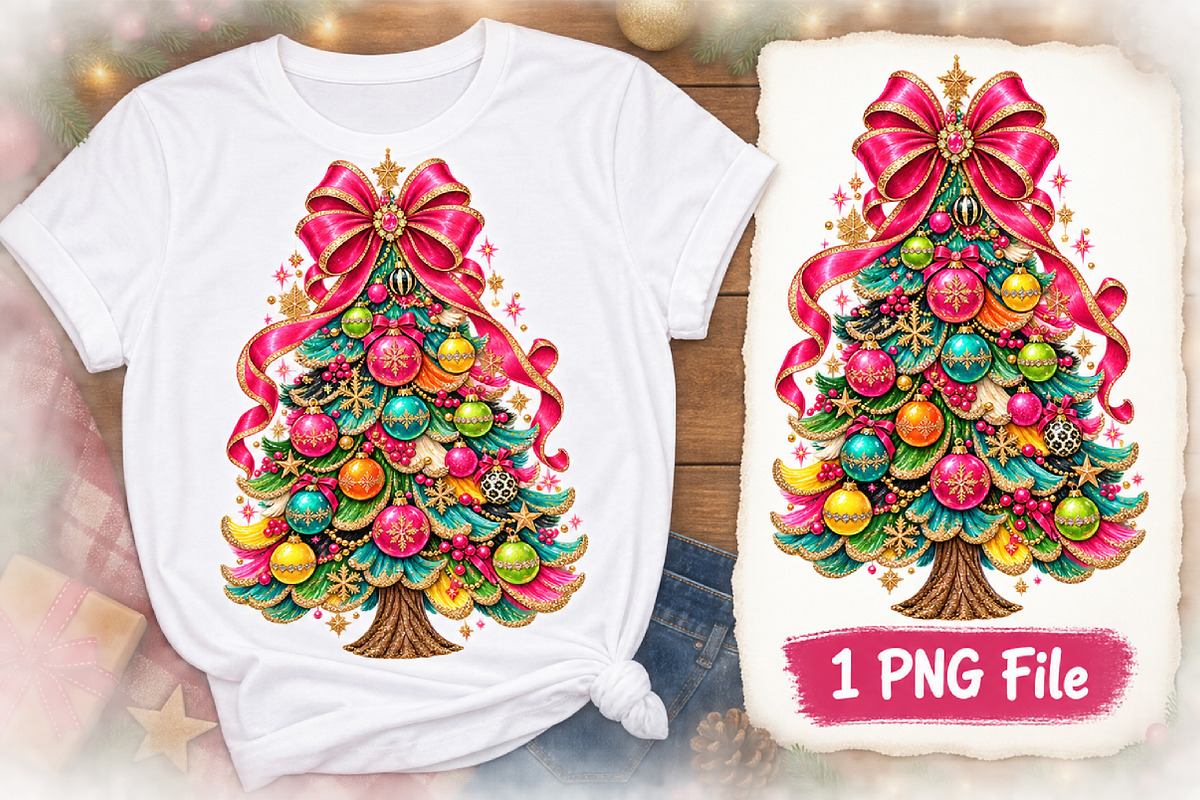 Glitter Christmas Coquette Png, a Seasonal Illustration by Watercolor design (Photo 2 of 3)