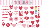 Doodle Hearts Set Vector Clipart, an Object Graphic by DysenkaArt (Thumbnail 1 of 3)