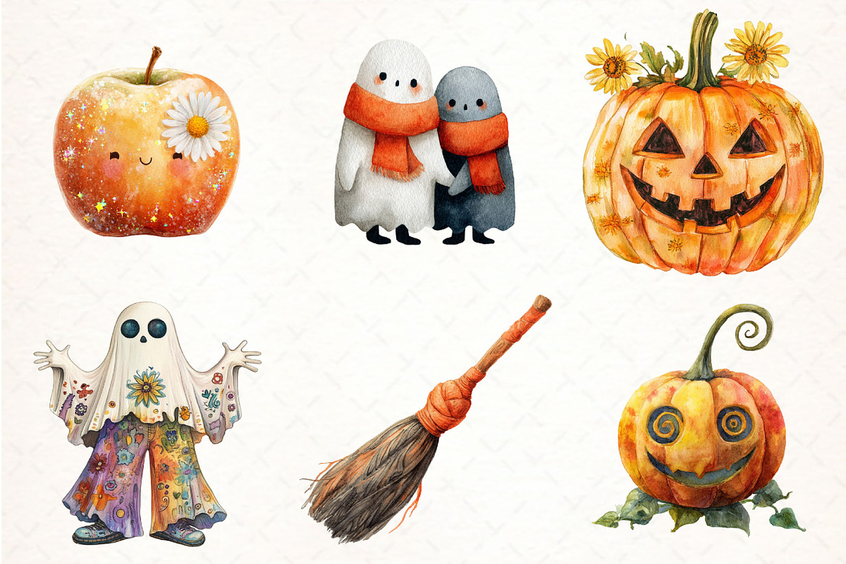 Retro Fall Halloween PNG Clipart, an Illustration by Pixels.Craft (Photo 2 of 7)