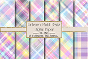 Unicorn Plaid - Seamless Pastel, a Texture Illustration by DreamPrint404 (Thumbnail 1 of 4)