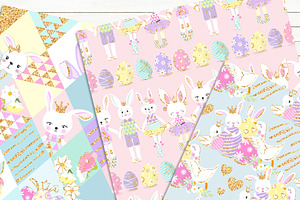 HAPPY EASTER BUNNIES Digital Papers