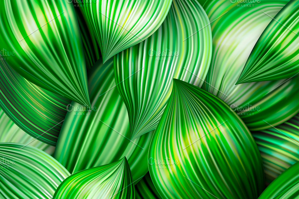 Summer Leaves Abstract Banners Set, a Decorative Illustration by Tashal (Photo 4 of 5)