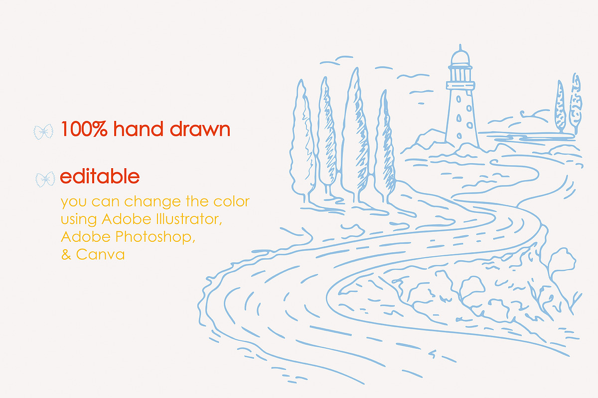 Mediterranean Summer Doodles Pack, a Decorative Illustration by SunnJaneArt (Photo 11 of 13)