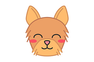 Yorkshire Terrier Kawaii Character