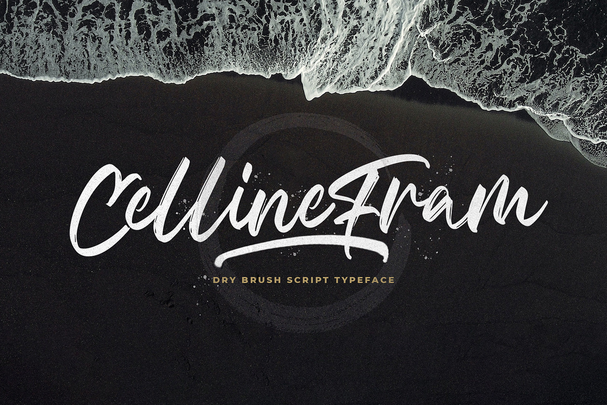 Celline Fram - Textured Brush Font, a Script Font by StringLabs (Photo 1 of 14)