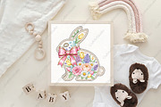 loral Pearl Rabbit with Pink Bow PNG, an Illustration by CraftArtStudio (Thumbnail 4 of 4)