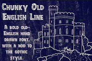 Chunky old English line font