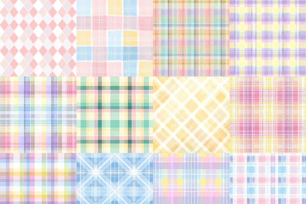 Pretty Easter Plaids Digital Paper, a Pattern Graphic by LA Design (Photo 3 of 10)