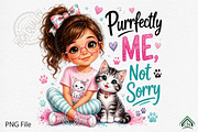 Cute Girls Purrfectly Me, Not Sorry, a Seasonal Illustration by Craft Nest (Thumbnail 1 of 5)