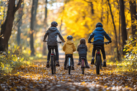 Autumn cycling trips, forest walks, a Photo by Pavel_design
