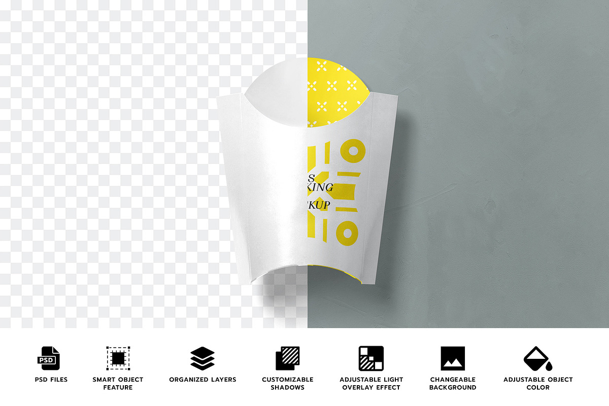 French Fries Mockup, a Product Mockup by PixelVoyager (Photo 2 of 6)