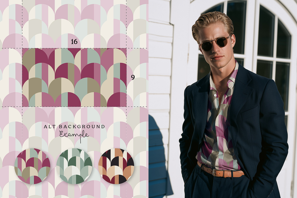 Retro geometry seamless pattern set, a Pattern Graphic by Momosama Studio (Photo 4 of 5)