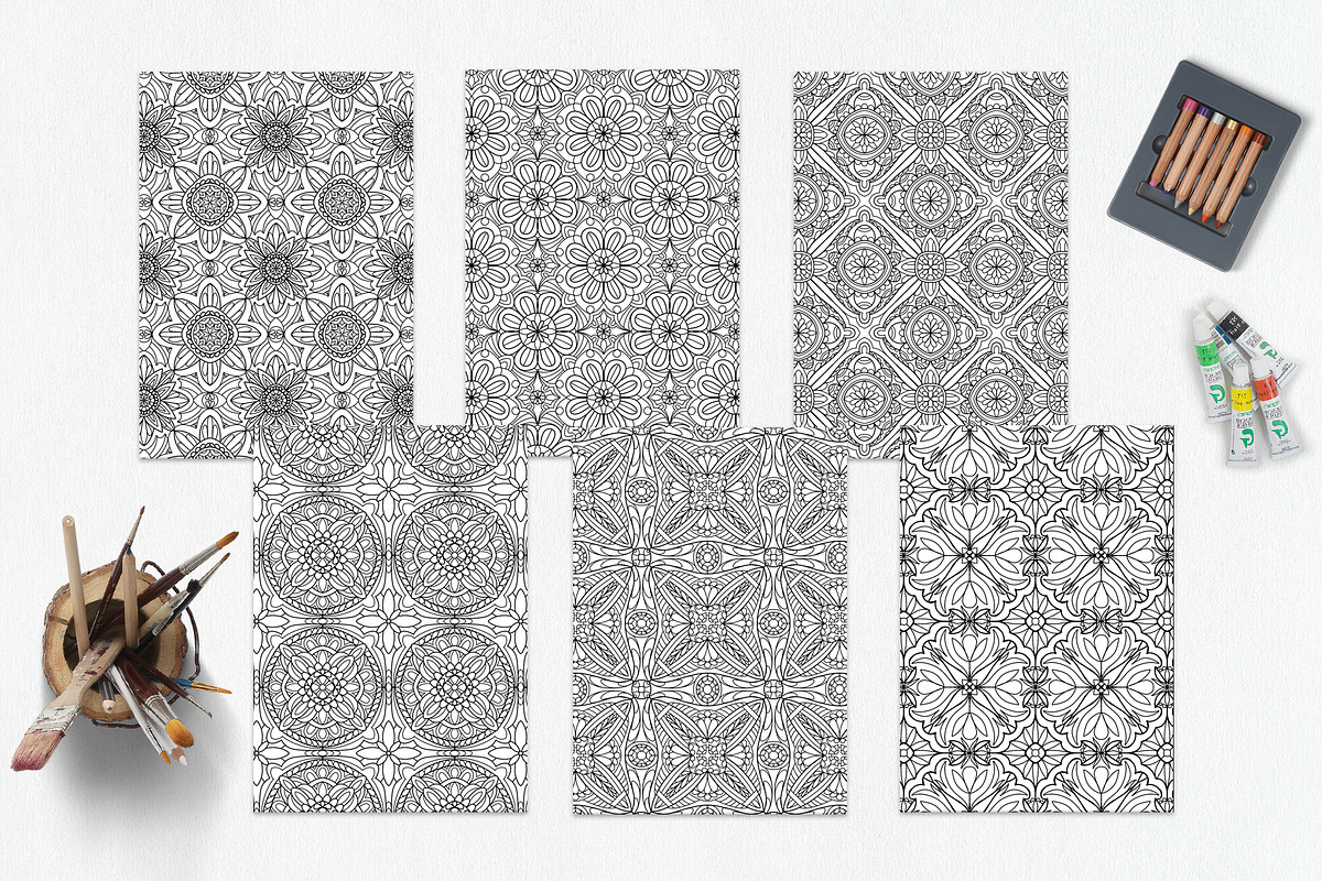Patterns for coloring PDF,JPG vol-01, a Brochure Template by dnapslvsk (Photo 4 of 6)