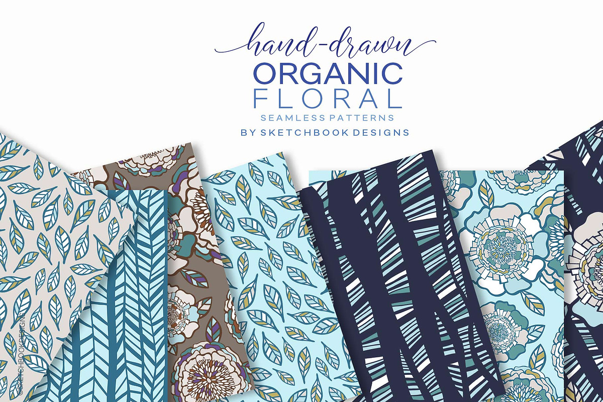 Organic Floral Seamless Patterns, a Pattern Graphic by Sketchbook Designs (Photo 6 of 10)