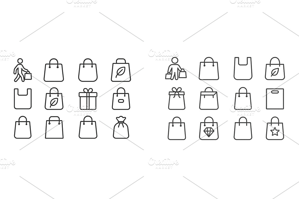 Shopping bag icons showcasing, an Object Illustration by ZinetroN