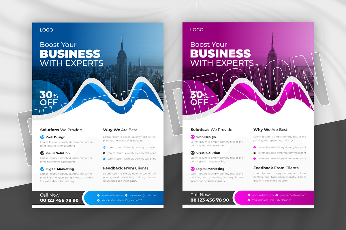 Corporate Business Flyer Design, a Flyer Template by MxVect Stock (Photo 1 of 3)