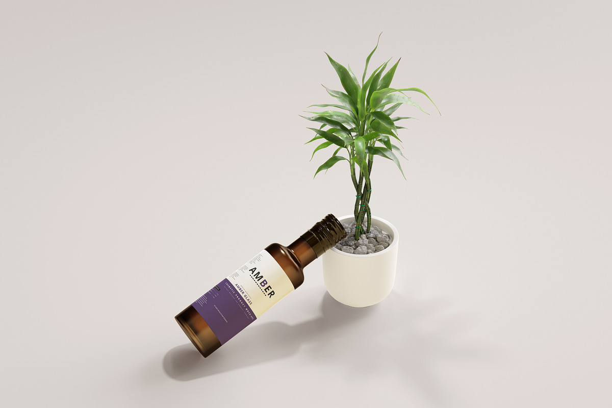 7 in 1 Amber Glass Cosmetic Bundle, a Cups & Container Mockup by pmvch (Photo 75 of 106)