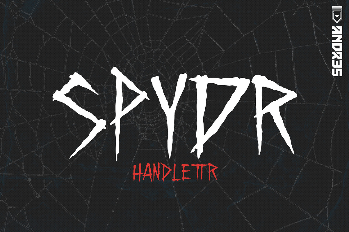 SPYDR: Hand-drawn Display font, a Handwritten Font by ANDR35 (Photo 1 of 7)