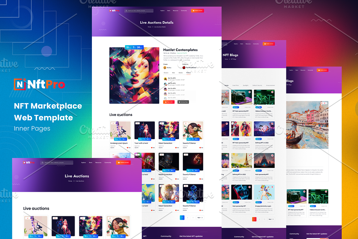 NftPro – NFT Marketplace Template, an UI Kit Template by DesignsLab (Photo 2 of 4)