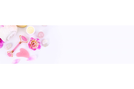 Pink flowers on white background spa, a Beauty & Fashion Photo by yanadjana