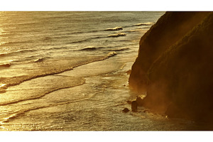 Golden hour light washing over Bali