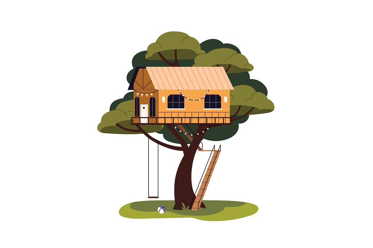 Wooden tree houses for kids set, an Object Illustration by PaperTrident (Photo 3 of 6)