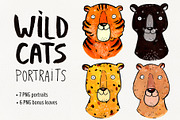 Wild Cats portraits set, an Animal Illustration by Ekaterina Goncharova (Thumbnail 1 of 5)