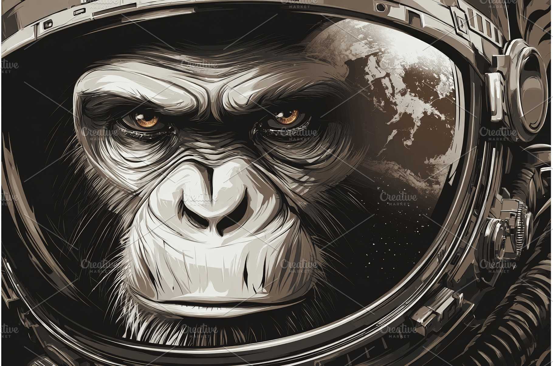 An illustration featuring a monkey, an Arts & Entertainment Photo by ZinetroN