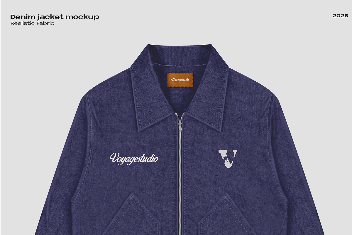 Denim jacket mockup, an Apparel Mockup by Voyage Studio (Photo 1 of 3)