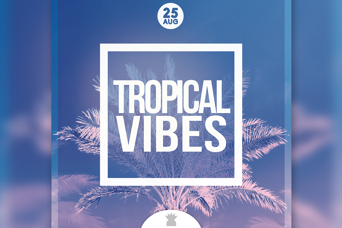 TROPICAL VIBES Flyer Template, a Flyer Template by OVNI-TEMPLATES (Photo 4 of 4)